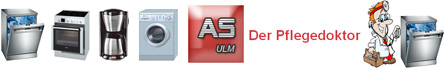 Logoleiste AS Ulm Der Pflegedoktor für Ihre Haushaltsgeräte